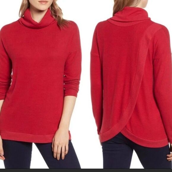 Gibson Reversible Layered Cozy Turtleneck size Small in Red - Picture 1 of 13